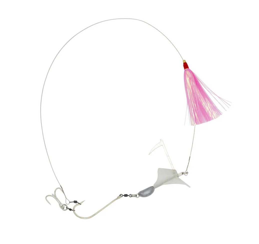 Slim Reaper Fishing lure with clear head pink skirt